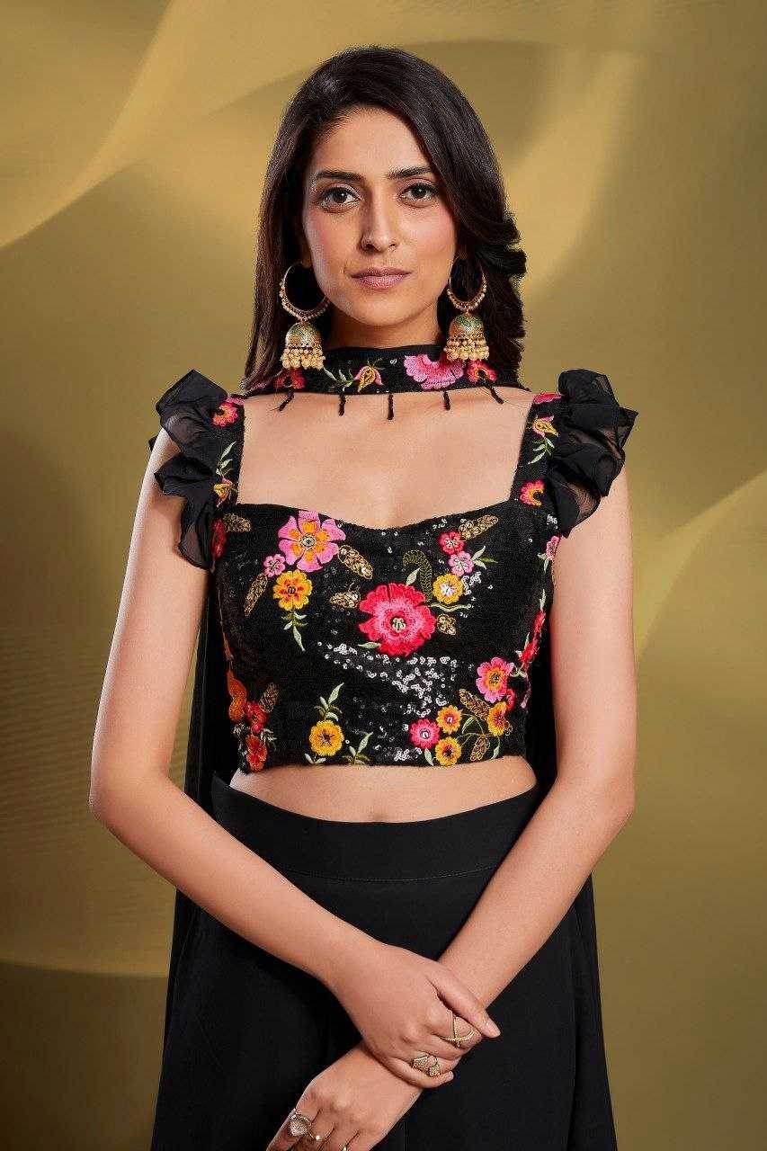 Georgette Indo-Western Lehenga - MYLUXURY LANE ENTERPRISE